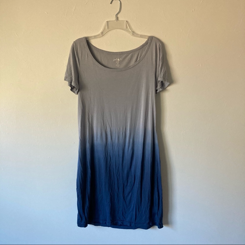 Lord & Taylor Modal Blue Ombré Cap Dress Size L/G